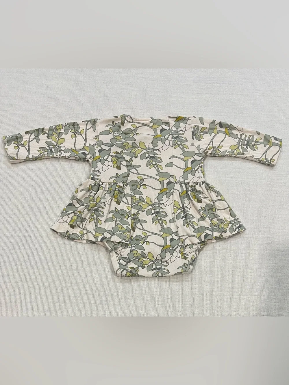 Kate Quinn Long Sleeve Ballerina Bubble Romper - The Woods Green Leaf Size 3-6M